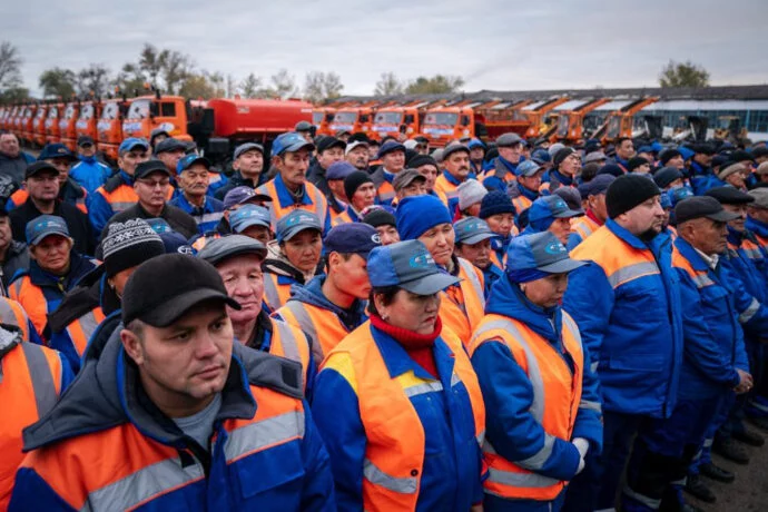 Изображение 1 для В столице прошла забастовка рабочих «Астана Тазалык»