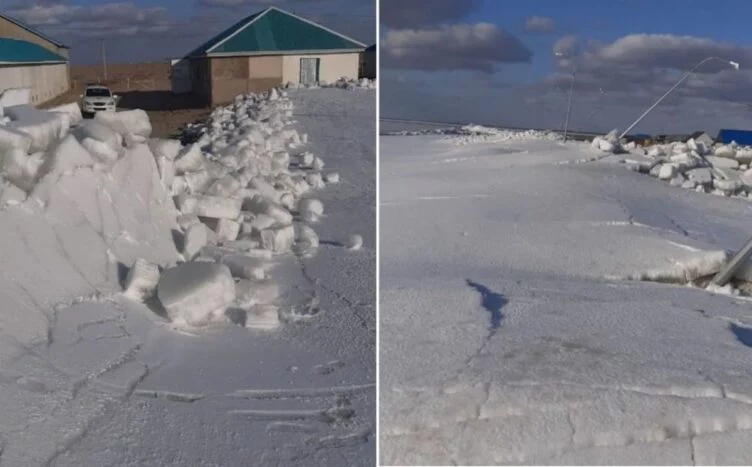 В Кызылординской области ледовые навалы повредили базу отдыха - изображение 1