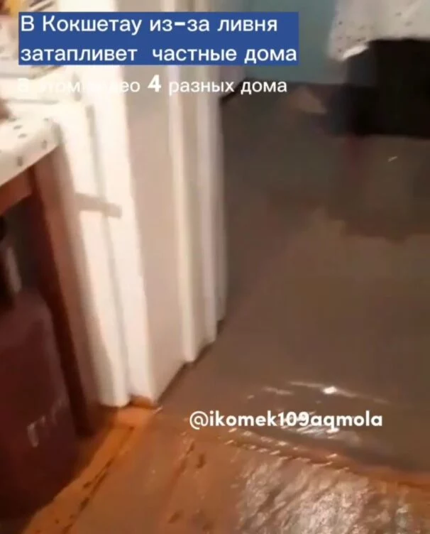 В Кокшетау после ливня затопило частные дома - изображение 1
