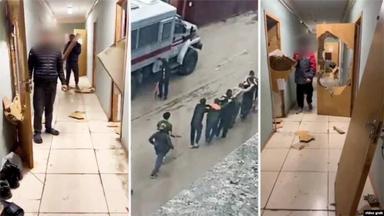 Российский ОМОН устроил облаву на общежитие таджикских мигрантов - изображение 1