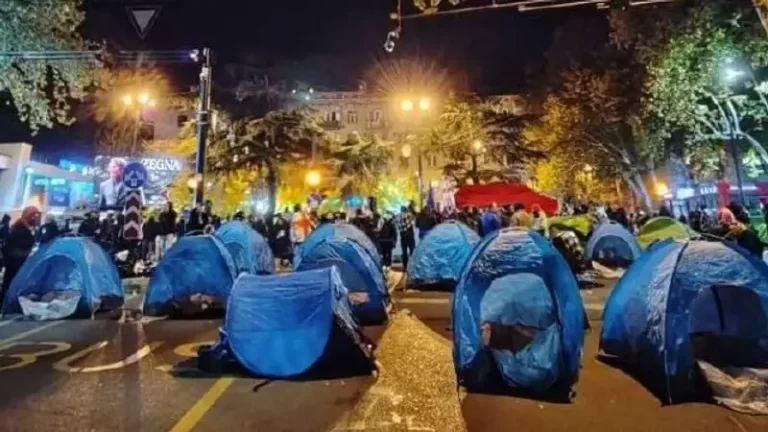 Протестующие в Тбилиси разбили палаточный городок - изображение 1
