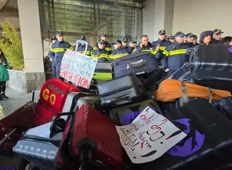 Женщины с чемоданами провели протестный марш в Тбилиси - изображение 1