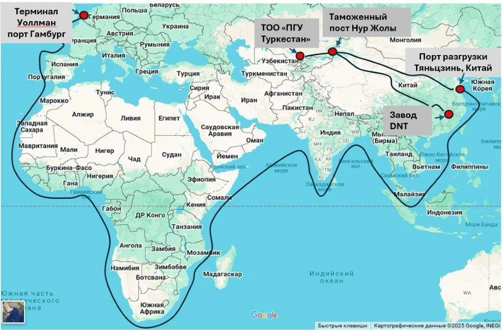 Изображение 2 для Как гигантские турбины для станции в Казахстане везли вокруг Африки