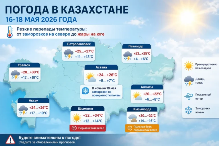 Казахстан ждёт резкие перепады от +37° до заморозков - изображение 1