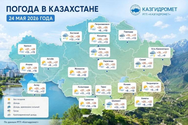 Жара на западе и ливни на востоке: что принесёт погода 24 мая в Казахстане - изображение 1