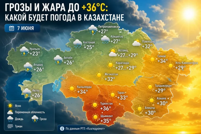Грозы и жара до +36 градусов: какой будет погода в Казахстане - изображение 1