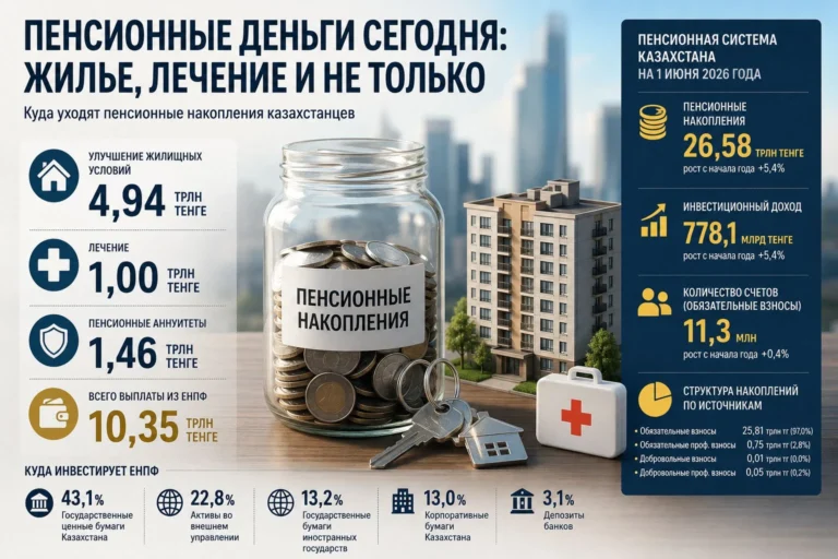 Казахстанцы забрали из ЕНПФ почти ₸6 трлн на жильё и лечение, а не в старость - изображение 1