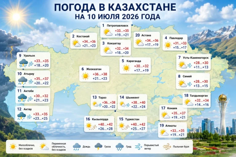 Пыльные бури и жара до +42°C: что ждёт Казахстан 10 июля - изображение 1