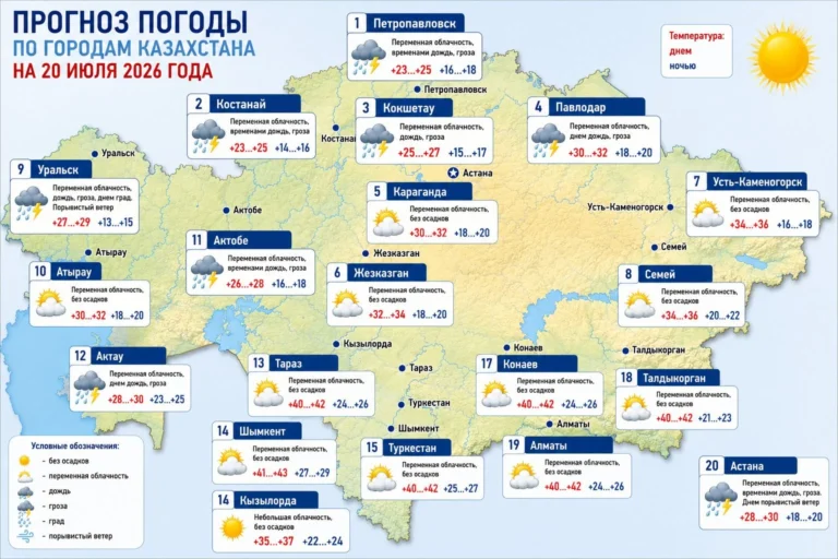 Астана и Алматы: где пройдут дожди, а где будет +43° - изображение 1