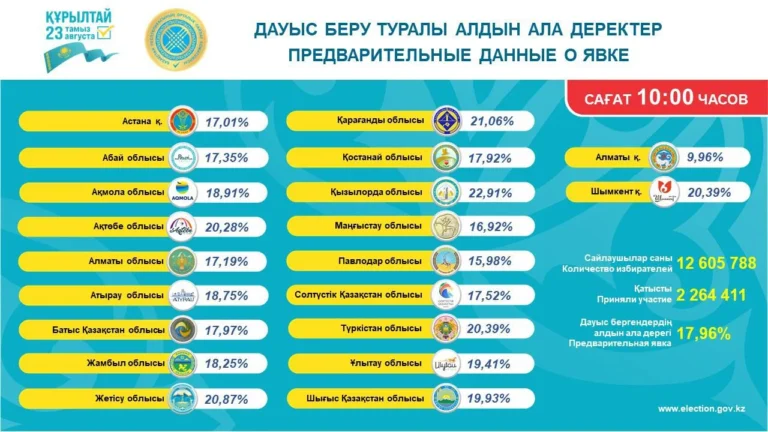 Почти 18% казахстанцев проголосовали на выборах в Курултай к 10 утра - изображение 1